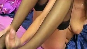 Homemade Nylon Stockings Footjob With Cum On Feet Porn 8f