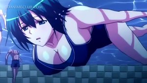 Three Horny Studs Fucking A Cute Anime Under Water